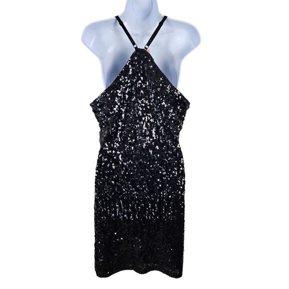 Maner Womens Glitter Sequin Dress Adjustable Spaghetti Straps Size Large Party - Picture 5 of 13